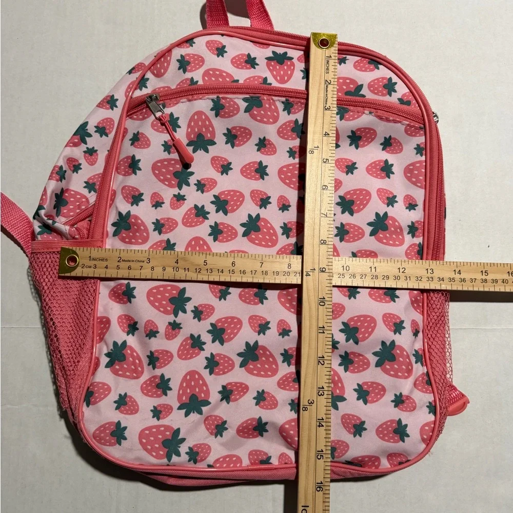 Unbranded Cute Pink Strawberry AOP Backpack w/ adj straps‎ #A111
